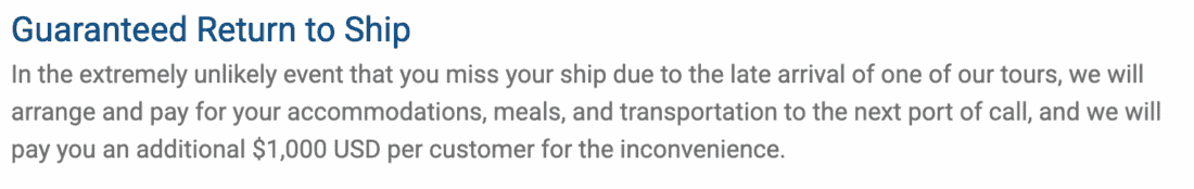 Shore Excursions Return to Ship