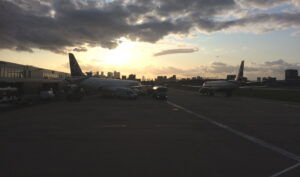 Sunset at London City Airport