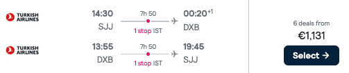 TK C SJJ DXB 2025
