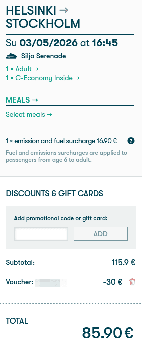 Tallink Silja Discount April26