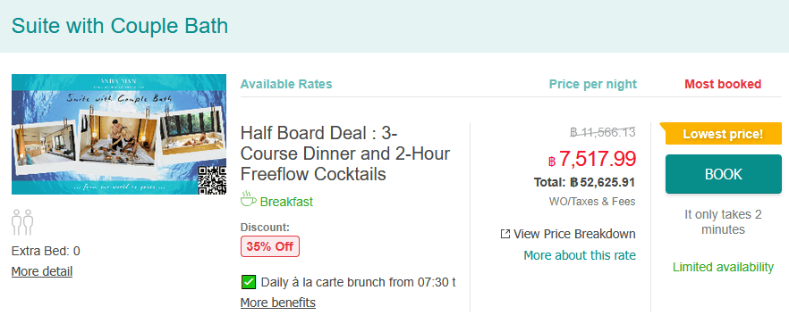 The Anda Mani Khaolak Beachfront Villas Hotel Price