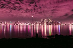 Toronto Skyline from Toronto Island by night