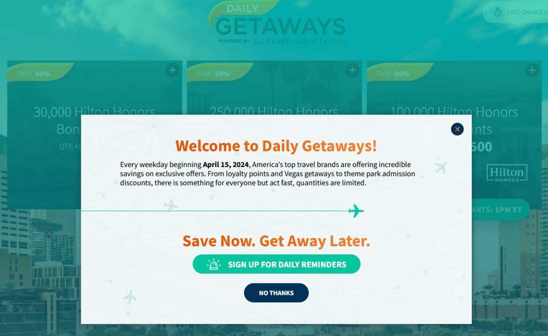 USTA Daily Getaways