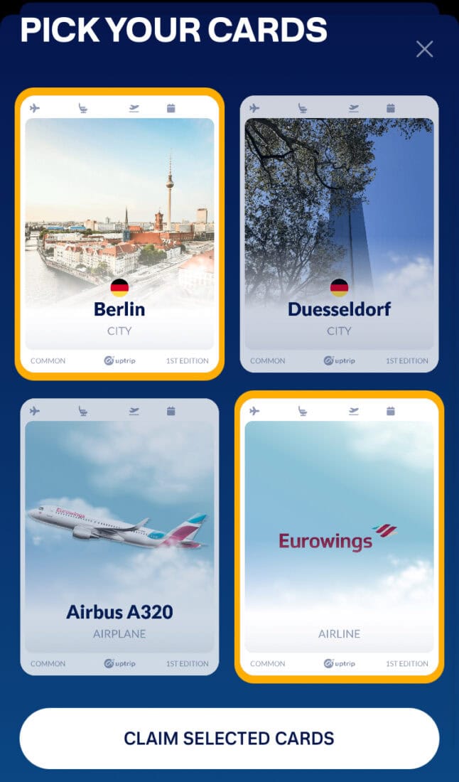Uptrip select cards