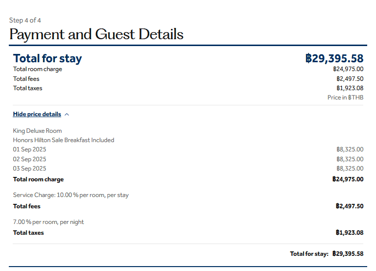 Waldorf Astoria Bangkok Hilton Price