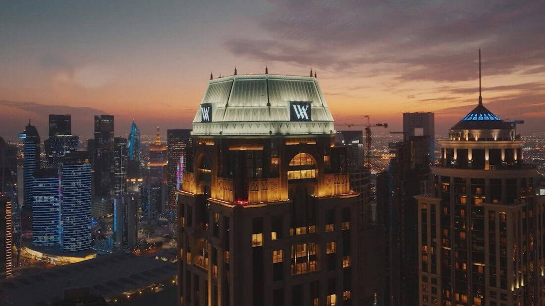 Waldorf Astoria Doha West Bay Drone pic night