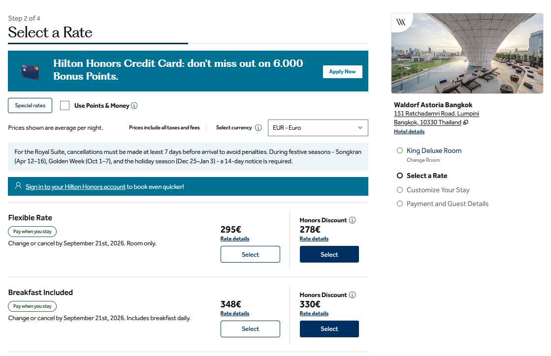 Waldorf Astoria Hilton Prices
