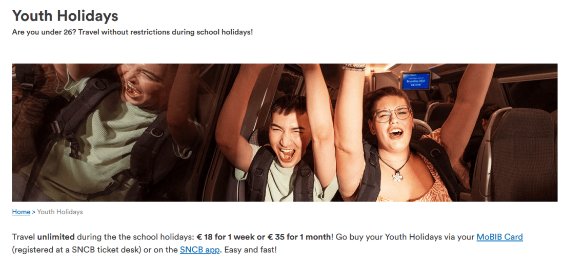 Youth Holidays SNCB