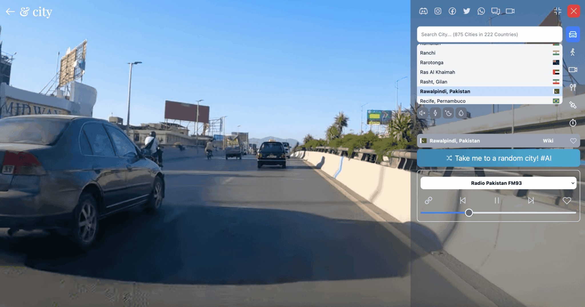 Drive Around Drive & Listen: Virtually Wandering Through Cities