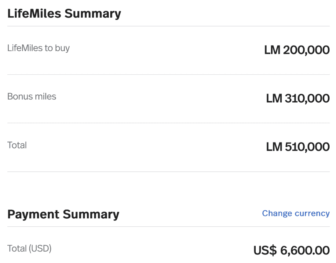 lifemiles 155bonus