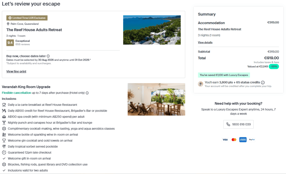 luxuryescapes the reef house