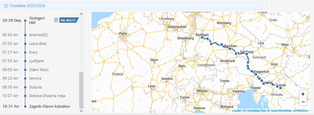 oebb stuttgart zagreb route