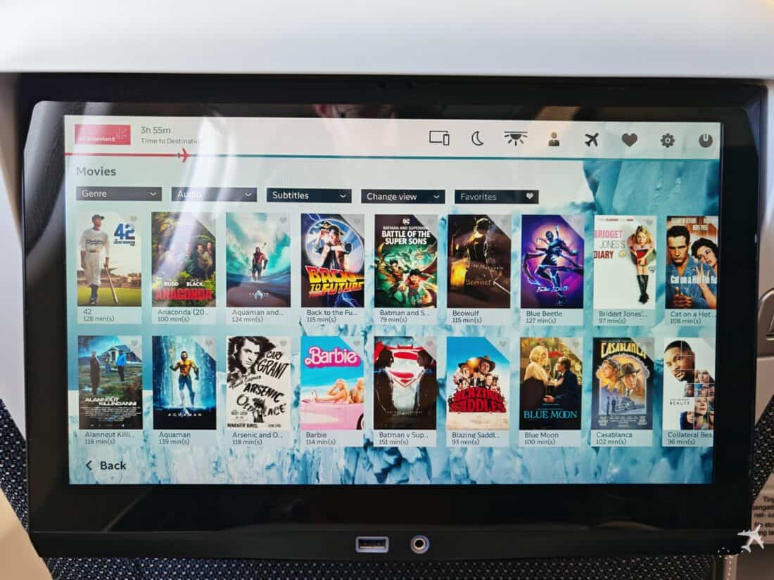 In-flight movie selection