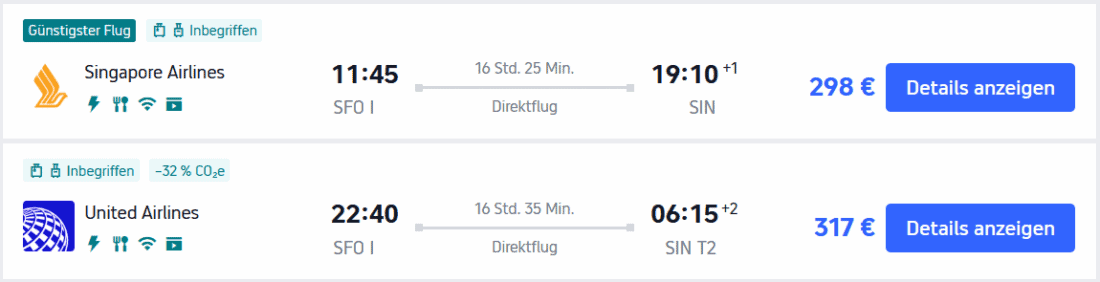 SFO SIN 298