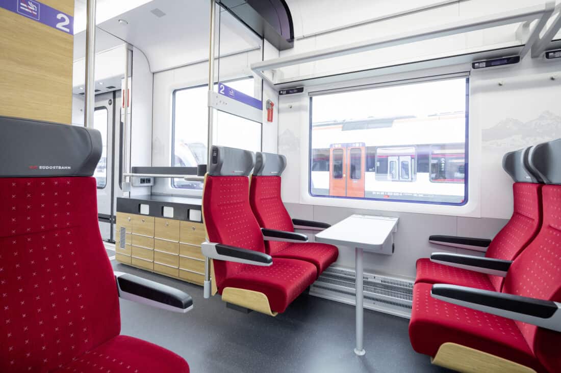 Südostbahn SOB Traverso 2nd class interior