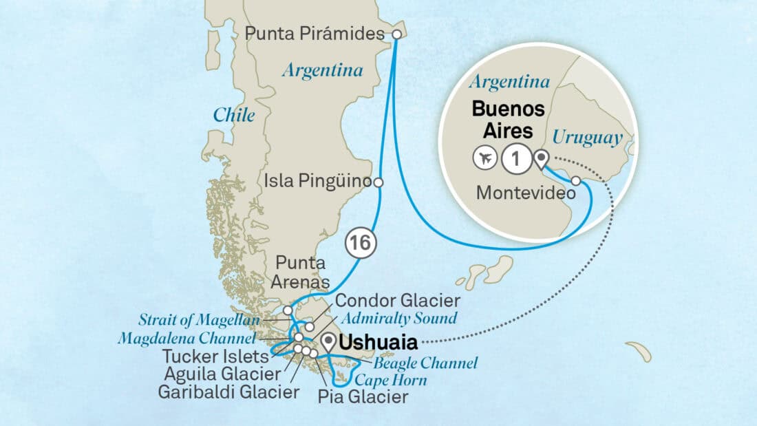 Planned routing from/to Buenos Aires