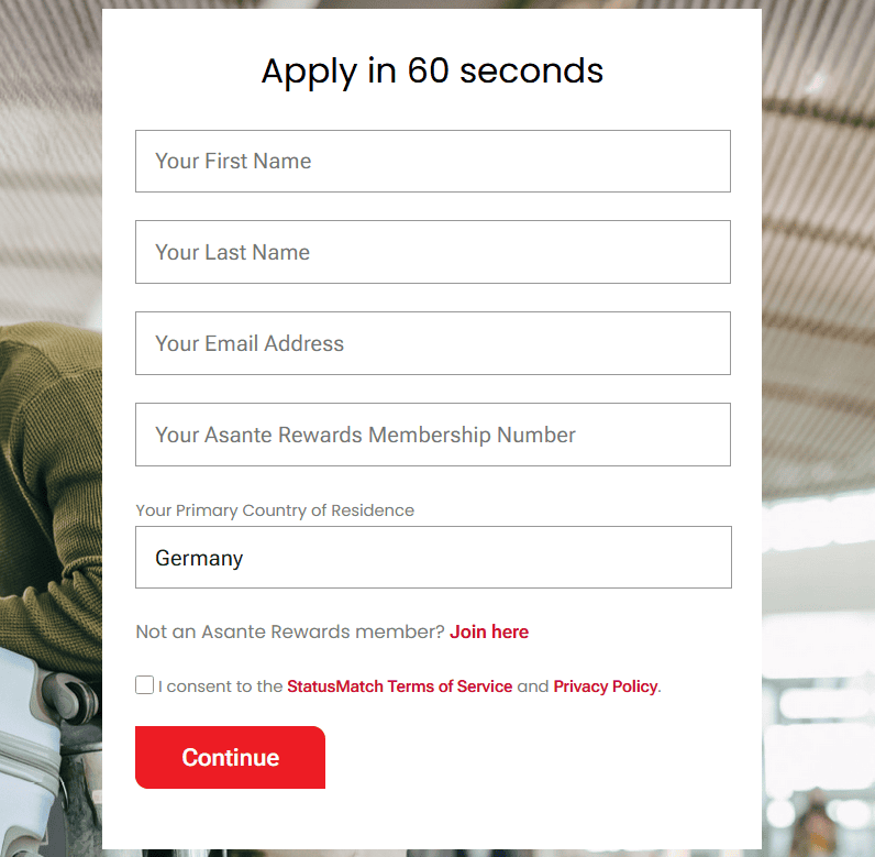 StatusMatch application form