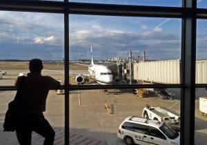 Airport view on aircraft