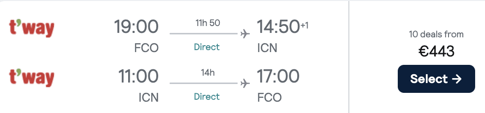 tway 2025 fco icn