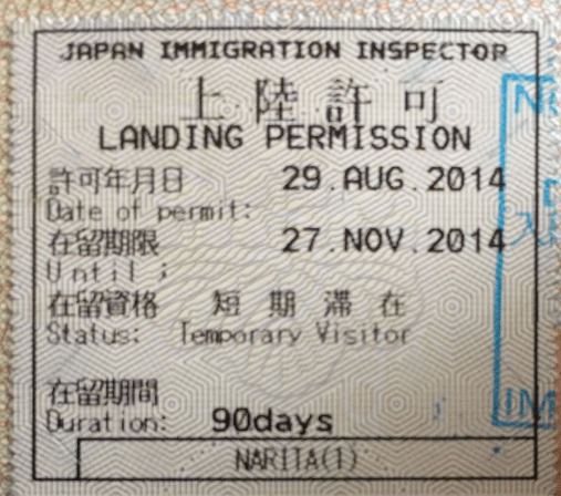 Japanese Landing Permission
