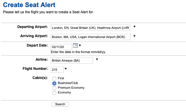 Seat Alert Expert Flyer
