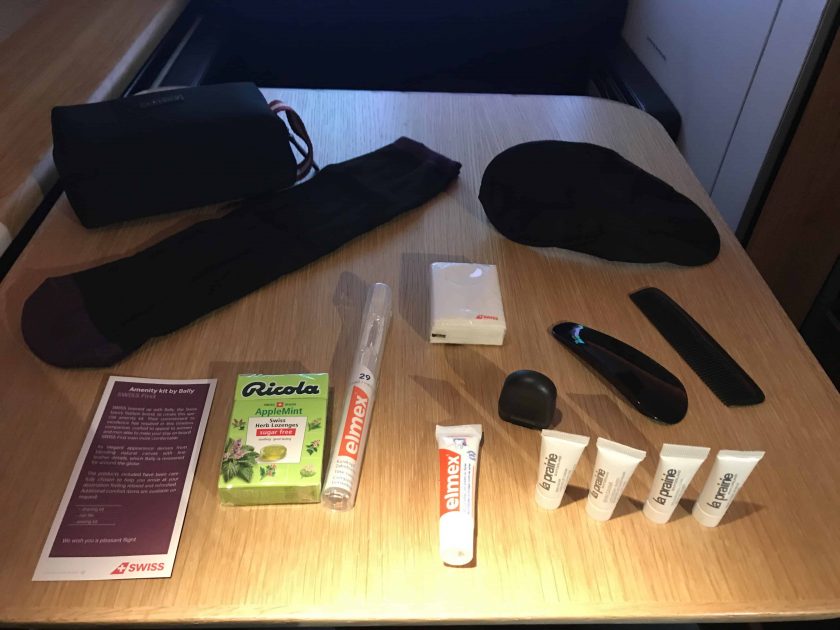 Swiss First Class Review Amenity Kit